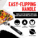 SHIZZO Grill Basket Set, Barbecue BBQ Grilling, Stainless Steel Folding Portable Outdoor Camping Rack for Fish, Shrimp, Vegetables, Cooking Accessories, Gifts for Dad, husband, Friends