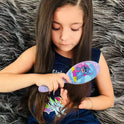 LUV HER Lilo & Stitch Hair Accessory 5 Pcs Set - 1 Regular 9 inch Stitch Hairbrush & 4 Scrunchies - Detangling Brush - Elastic Hair Ties Ropes for Girls, Ages 3+