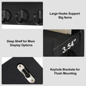 Wall Key Holder with Shelf, Hooks for Bags & Coats, Paulownia Wood, 9.8 x 6.7 x 4.2