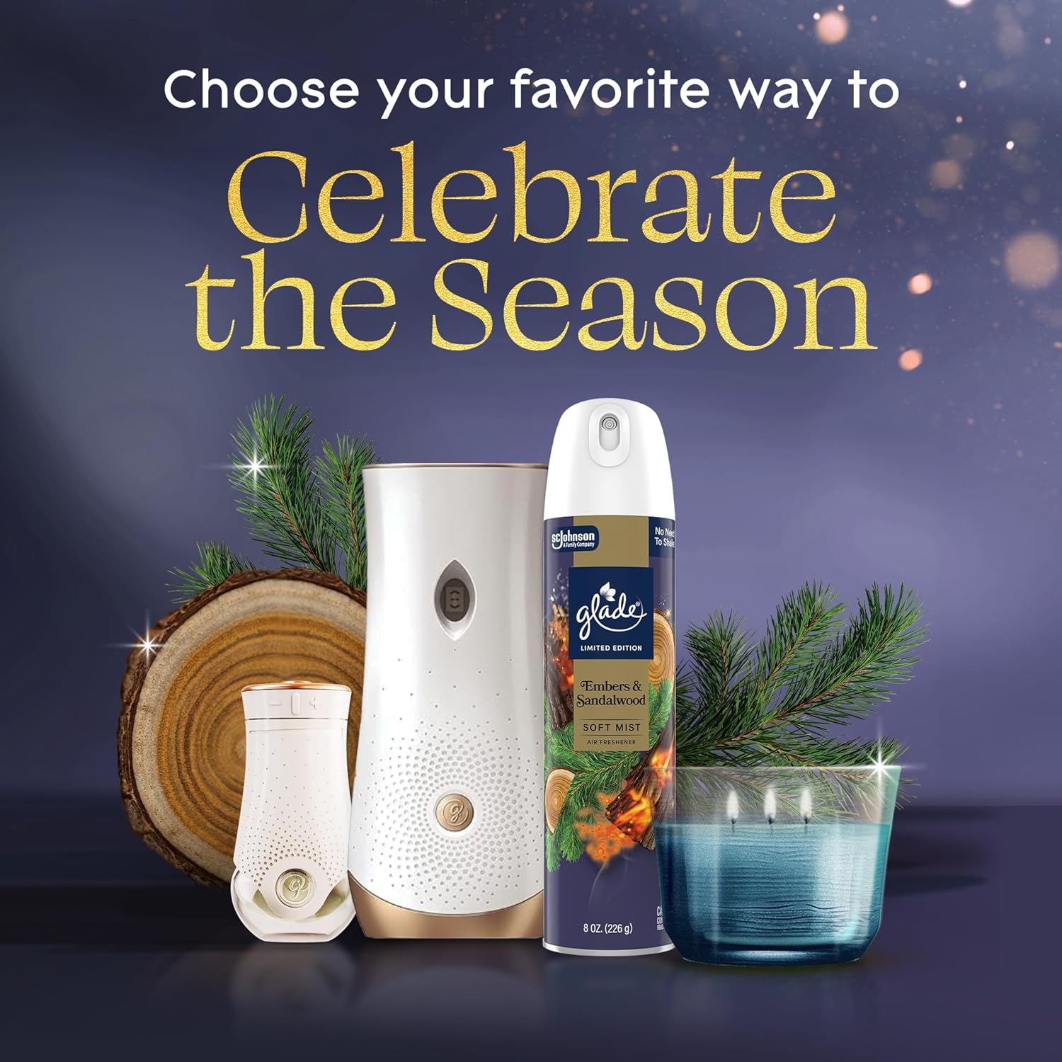 Glade PlugIns Refills Air Freshener, Embers & Sandalwood, Scented and Essential Oils for Home and Bathroom, 0.67 Fl Oz, 5 Count