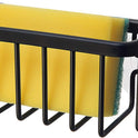 SunnyPoint NeverRust Kitchen & Bathroom Sink Caddy for Sponges, Scrubbers, Soap, 6" x 2.5" x 2.65", with Adhesive Mount - Additional Suction Cup Included –Aluminum (Black)