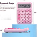 Mr. Pen Mechanical Switch Calculator - 12 Digit Large LCD Display, Pink with Big Buttons