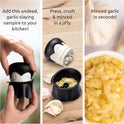 OTOTO Gracula Garlic Crusher, Garlic Peeler, Also for Ginger, Nuts, Chili, Herbs - Twist Top Mincer & Easy Squeeze Manual Press Peeler, Goth Gifts
