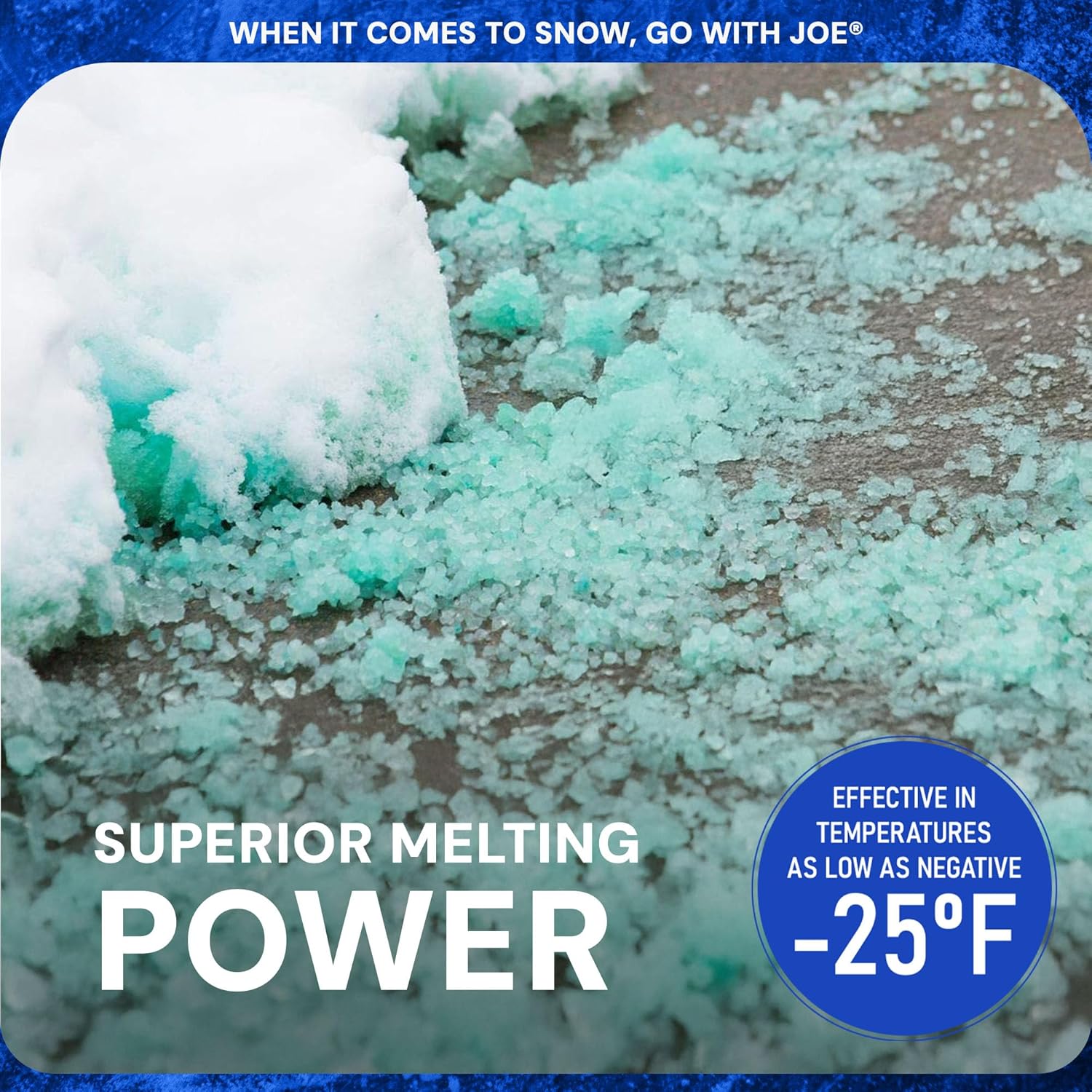 Blue Heat Snow & Ice Melter, Heat-Generating Pellets, Non-Staining Melt, 50 Lb Bag - Ice Remover for Driveway, Concrete, Sidewalk, and Outdoor Spaces