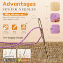 TLKKUE 12 Pcs/3 Sizes Large-Eye Blunt Needles, Steel Yarn Needle with Needle Threader, Tapestry Needle for Sewing Crochet Knitting Embroidery (Silver 2.08in/2.36in/2.76in)
