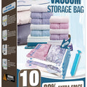 HIBAG Vacuum Storage Seal Bags, 10 Jumbo Space Saver Vacuum Sealer Bags for Clothes, Comforters, Blankets, Bedding (10J)