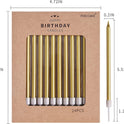 PHD CAKE Gold Long Thin Metallic Birthday Candles, Cake Candles, Birthday Parties, Wedding Decorations, Party Candles, Cake Decorations
