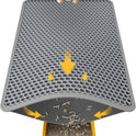 Cat Litter Mat - 23.2'' x 14.6'' Small Litter Trapping Mat, Easy to Clean Litter Box Mat, Waterproof, Urine-Proof, Non-Slip Kitty Litter Mats for Floor, Grey