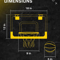 SKLZ Pro Mini Indoor Basketball Hoop - Over The Door – Portable - Great For Home, Dorms, Offices, and Gifts