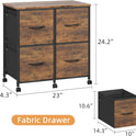 4 Drawer Lateral File Cabinet, Mobile Filing Cabinet for Large Printer, Home Office Functional Small Office Storage Cabinet & Printer Stand, Fits Letter/A4, Rustic Brown