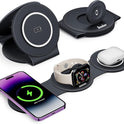 3 in 1 Charging Station for Apple Multiple Devices, Foldable Travel Wireless Charger 18W for iPhone Air 17 16 15 14 13 Pro Max Plus &Apple Watch Series/Airpods