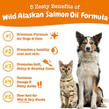 Zesty Paws Wild Alaskan Omega-3 Blend Pollock + Salmon Oil for Dogs and Cats- Skin and Coat Support, Omega 3 Supplement for Pets, 8.5oz