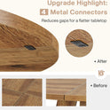 Tribesigns Farmhouse Dining Table, 47 Inch Round Dinner Table for 4, Rustic Round Dining Room Table for Home Dining Room Living Room (Wood)