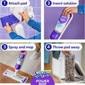 Swiffer PowerMop Multi-Surface Mop Kit for Floor Cleaning, Includes PowerMop, 2 Mopping Pad Refills, 1 Cleaning Solution with Fresh Scent and 2 Batteries