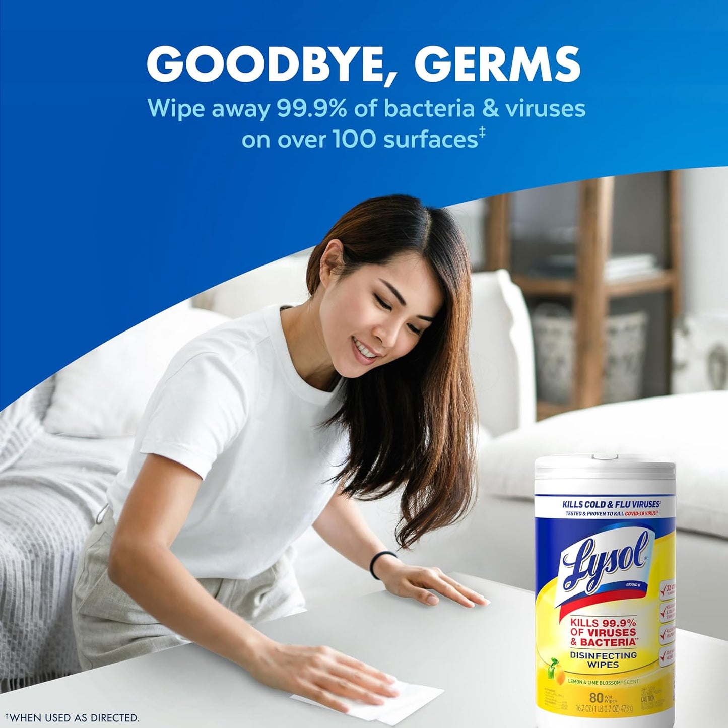 Lysol Disinfecting Wipes Bundle, Home Apartment Dorm Room Essentials and Cleaning Supplies, All Purpose Cleaner, Multi-surface Cleaning Wipes, Lemon and Lime Sanitizing Wipes Bundle, 80 Count