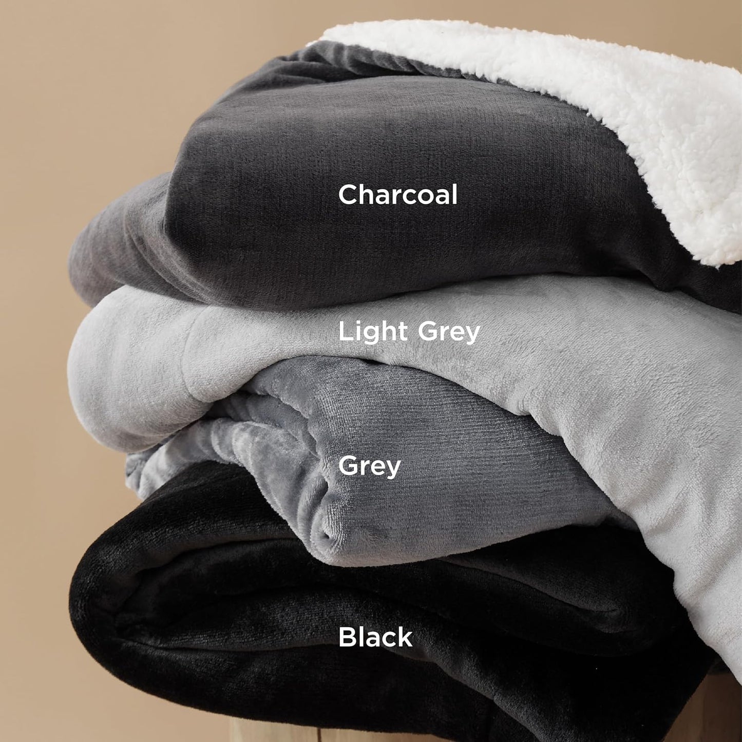 Bedsure GentleSoft Sherpa Fleece Throw Blanket for Couch - Thick and Warm Blanket for Winter, Soft Fuzzy Plush Throw Gifts for Women and Men, Grey, 50x60 Inches