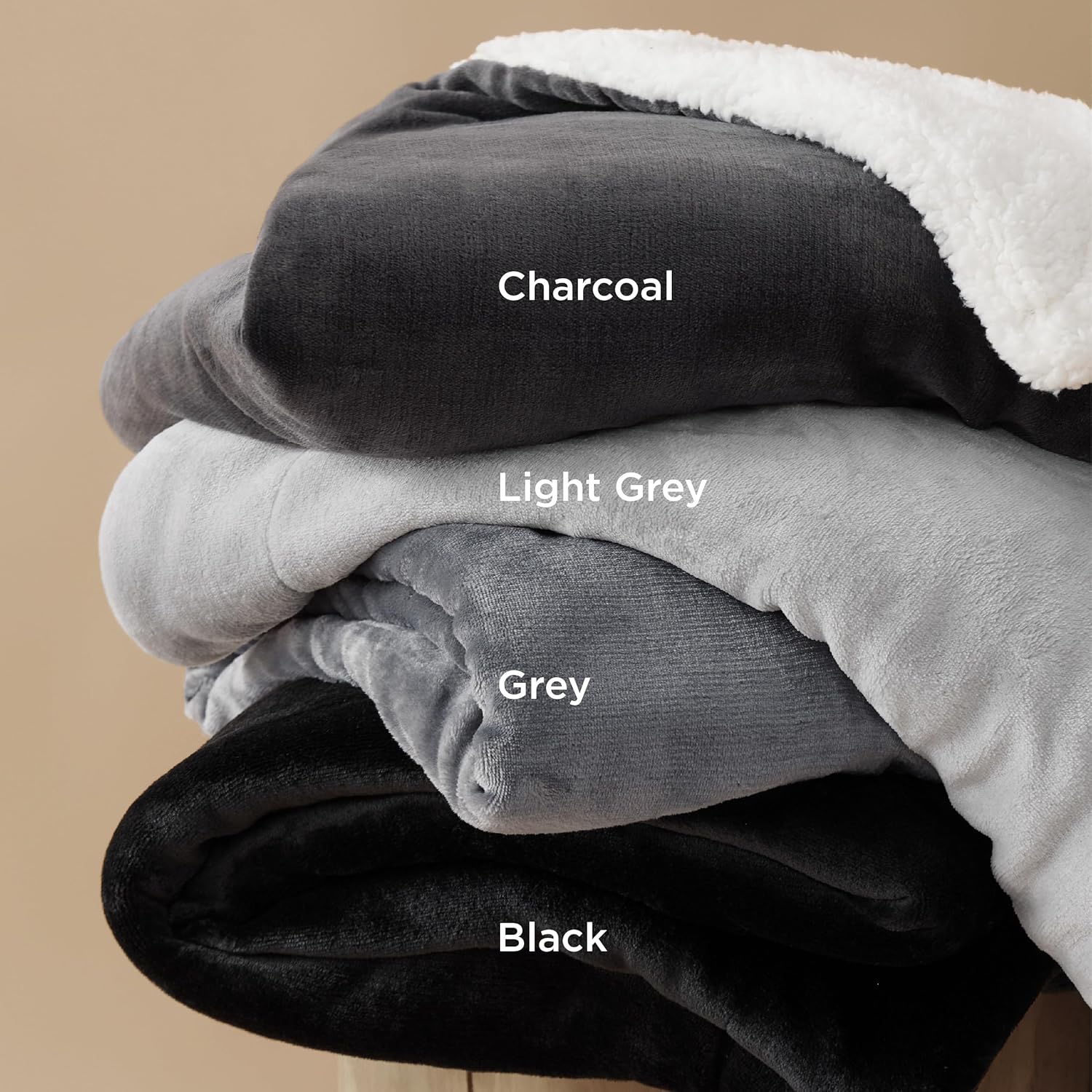 Bedsure GentleSoft Sherpa Fleece Throw Blanket for Couch - Thick and Warm Blanket for Winter, Soft Fuzzy Plush Throw Gifts for Women and Men, Grey, 50x60 Inches