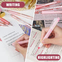 Four Candies Rose Series Gel Pens, Cute Writing Pens with Black & Pink Ink, 0.5 mm Smooth Fine Point, School Office Supplies Girly Stationery Aesthetic Desk Accessories for Women, Set of 12