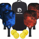DULCE DOM Pickleball Paddles Set of 2/4 - USAPA Approved, Fiberglass/Carbon Fiber Pickleball Racket with 4 Indoor Outdoor Pickleball Balls and Pickleball Bag, Ideal Pickleball Training Equipment