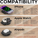3 in 1 Charging Station for Apple Multiple Devices, Foldable Travel Wireless Charger 18W for iPhone Air 17 16 15 14 13 Pro Max Plus &Apple Watch Series/Airpods