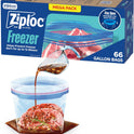 Ziploc Gallon Food Storage Freezer Bags, Stay Open Design, Easy to Fill, 66 Count (Packaging May Vary)