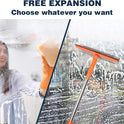Professional Window Squeegee,2 in 1 Squeegee Window Cleaner with Long Stainless Steel Handle,Sponge Car Window Squeegee for Gas Station, Glass,Shower (Sponge Style)