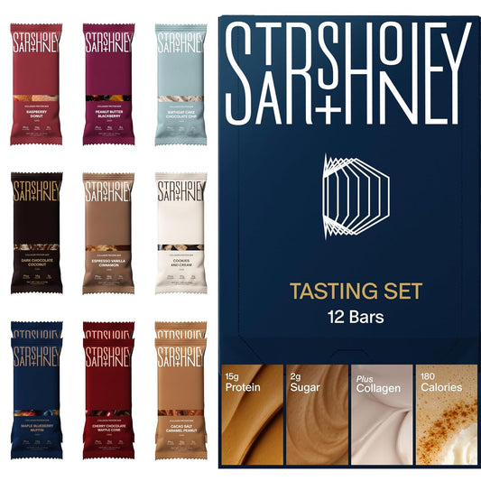 Stars + Honey Protein Bars- Flavor Variety,15g Protein, 2g Sugar, w/ Collagen Keto Friendly Snack - Gluten, Dairy, & Soy Free - High-Protein Snacks for Energy & Recovery-12 pack