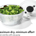 OXO Good Grips Salad Spinner | Lettuce Spinner | Fruit Washer | Fruit Washing Bowl with Strainer | Vegetable Cleaner | Salad Cleaner | Lettuce Washer | 6.22 Quart Capacity