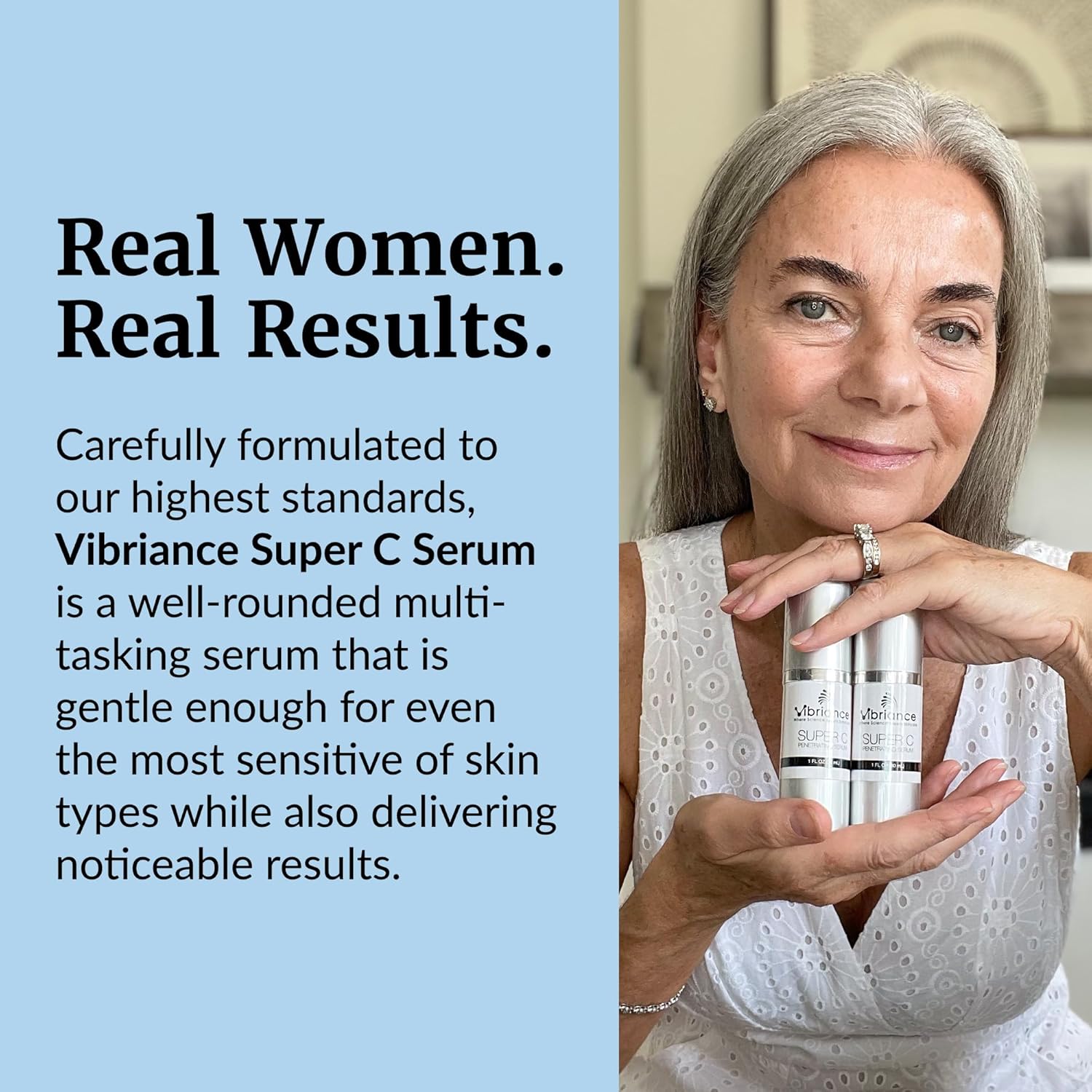 Vibriance Super C Serum for Mature Skin - All-in-One Vitamin Formula Hydrates, Firms, Lifts, Smooths, Targets Age Spots, Wrinkles, 1 fl oz