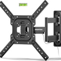 monTEK Full Motion TV Wall Mount for 23–65 Inch Flat & Curved TVs and Monitors, Swivel & Tilt Articulating Bracket, Max VESA 400x400mm, Holds up to 77 lbs, Perfect Center Design
