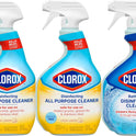 Clorox Disinfecting All-Purpose Cleaner 32 Oz and Disinfecting Bathroom Cleaner, Household Essentials, 30 Oz, Pack of 3