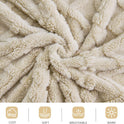 Aganear Fleece Throw Blanket - Cozy Soft Lightweight Fuzzy Throw Blanket for Women Portable Throw Blankets for Couch, Warm Present for Birthday, , Halloween, Housewarming(50"x60", Khaki)