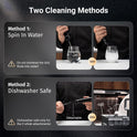 InstaWhisk Milk Frother with Variable Speed, Rechargeable Coffee Frother Wand with Detachable Double Whisk, Drink Mixer Handheld Electric Stirrer for Latte, Cappuccino, Matcha, Almond Milk, Protein