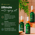 Tree of Life Beauty Facial Skin Care Set, Brightening, Firming, Hydrating, Dry Face, Dermatologist Tested - Trio Power Kit, Vitamin C, Retinol and Hyaluronic Acid, 3 count of 1 Fl Oz