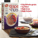 Grape-Nuts Original Cereal, Crunchy Whole Grain Wheat and Barley, Non-GMO, 20.5 oz Box