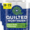 Quilted Northern Ultra Soft & Strong Toilet Paper, 18 Mega Rolls = 72 Regular Rolls, 5X Stronger, Premium Soft Toilet Tissue with Recyclable Paper Packaging