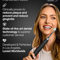 Aquasonic Black Series Ultra Whitening Toothbrush – ADA Accepted Electric Toothbrush- 8 Brush Heads & Travel Case – 40,000 VPM Electric Motor & Wireless Charging - 4 Modes w Smart Timer