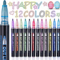 Stocking Stuffers, Outline Glitter Markers, Stocking Stuffers for Teen Girl Gifts Trendy Stuff, 12 Shimmer Markers Outline Pens for Art Supplies for Kids 9-12, Gifts for 4-12 Year Old Girls
