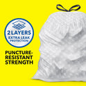 Glad Tall Kitchen Drawstring Trash Bags - Odorshield 13 Gallon White Trash Bag, Febreze Fresh Clean, 110 Count