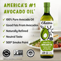 Chosen Foods Avocado Oil, 16.9 Fl Oz - All Purpose Cooking Oil made from 100% Pure Avocados - Non-GMO, Gluten-Free, Keto Friendly, Glyphosate Free - 500mL (Pack Of 1)