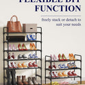 Kitsure Shoe Rack for Closet, Sturdy Shoe Storage for Entryway, Space-Saving Shoe Rack Small and Shoe Shelf, 27.6" Wide, Black