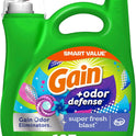 Gain + Odor Defense Liquid Laundry Detergent Super Fresh Blast Scent, HE Compatible, 107 Loads 154 fl oz, Gain Laundry Detergent, Liquid Laundry Detergent