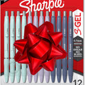 Sharpie S-Gel, Gel Pens, Medium Point (0.7mm), Assorted Fashion Barrels, Black Ink, 12 Count - Office, Teacher, School Supplies