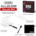 SHIZZO Grill Basket Set, Barbecue BBQ Grilling, Stainless Steel Folding Portable Outdoor Camping Rack for Fish, Shrimp, Vegetables, Cooking Accessories, Gifts for Dad, husband, Friends