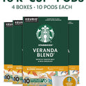 Starbucks K-Cup Coffee Pods, Starbucks Blonde Roast Hot or Iced Coffee, Veranda Blend, 40 Keurig Pods