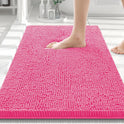 Smiry Luxury Chenille Bathroom Rugs 30x20, Extra Soft and Absorbent Shaggy Bath Mat, Machine Washable, Non-Slip Plush Carpet Runner for Tub, Shower, and Floor, Home Decor Accessories, Hot Pink