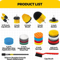 Holikme 22Pack Drill Brush Attachments Set,Scrub Pads & Sponge, Buffing Pads,Power Scrubber Brush,Car Polishing Pad Kit,Wax Applicator Pad,Car Cleaning Kit,Masonry Brushes,Cleaning Supplies