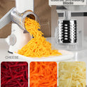 Ourokhome Rotary Cheese Grater Hand Crank, Kitchen Shredder Speed Mandolin Slicer Nuts Grinder with Handle and Drum Blades for Cheese, Vegetable, Walnuts, Chocolate, Potato, Carrot, 3 Blades, White