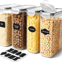 Utopia Kitchen Cereal Containers Storage Set – 4 Pack 4L(135.2 oz) Airtight Food Storage Containers with Lids, BPA-Free Cereal Dispensers for Pantry Organization and Storage (Clear)
