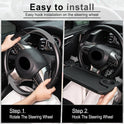 JUSTTOP Car Steering Wheel Desk for Laptop,Multipurpose Travel Car Accessories, Car Seat Stand Trays for Eating, Steering Wheel Under Table Console(Black)